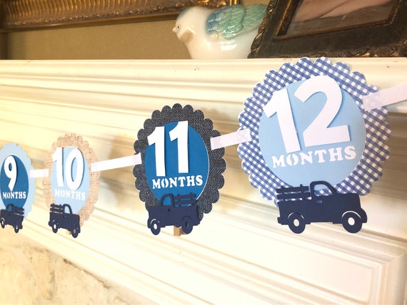 Little Blue Truck First Birthday Party Decorations Rag Garland Etsy
