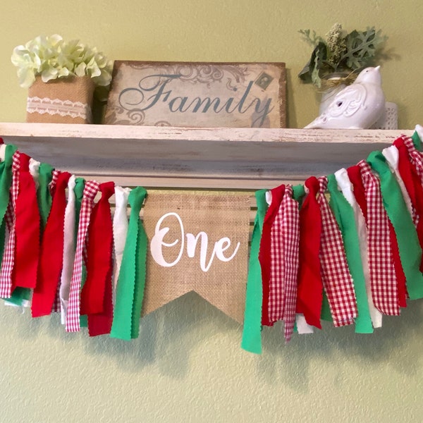 Italian Picnic Theme Rag Garland Banner Highchair Banner - picnic first birthday italian restaurant party decorations cake smash photo prop