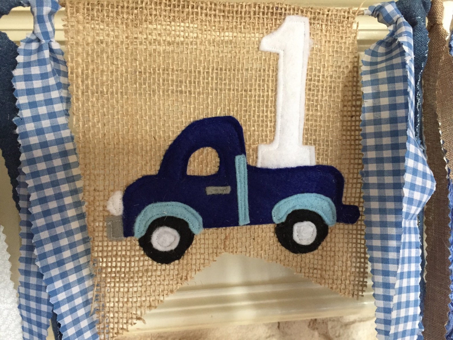 Little Blue Truck First Birthday Party Decorations Rag Garland | Etsy