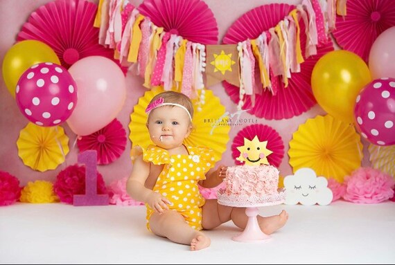 You Are My Sunshine Party Decorations Highchair Banner Garland Girls First Birthday Banner Little Miss Sunshine Party Baby Shower Cake Smash