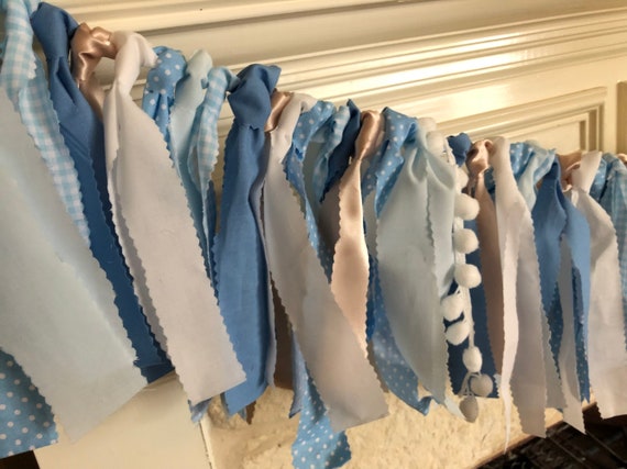 Boys Baby Shower Banner Blue Gray White Silver First Birthday Etsy
