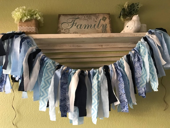 Boys Baby Shower Banner Blue Rustic Birthday Party Decorations Etsy