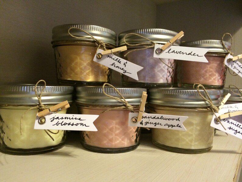 Candle Party Favors // 4oz Mason Jar Candles // for Weddings Etsy