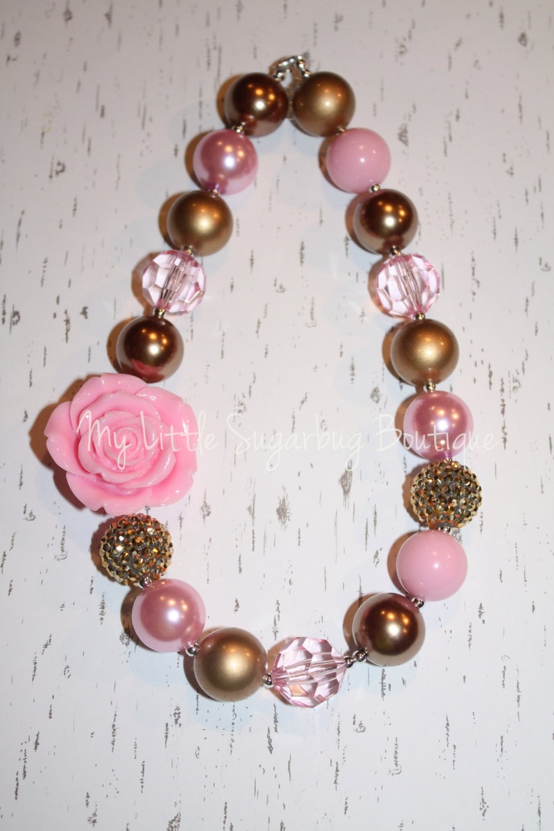 Pink Duchess Chunky Necklace-Valentines-Bubblegum Necklace-Baby-Toddler-Girls-Women image 3