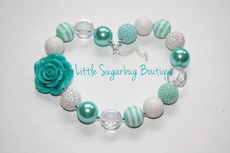 White Turquoise Chunky Necklace with Leather Tassel 225K