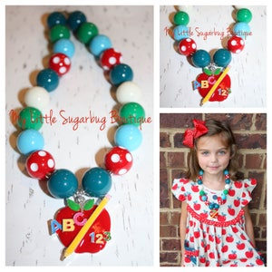 Collar de Sopa de Letras A - Collar Grueso - M2M Eleanor Rose - Collar Manzana - Collar Chicle - Bebé - Niña - Mujer