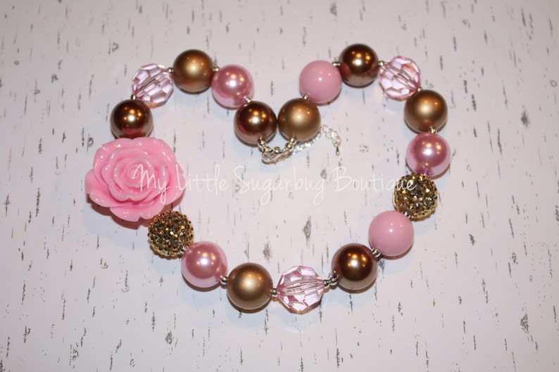 Pink Duchess Chunky Necklace-Valentines-Bubblegum Necklace-Baby-Toddler-Girls-Women image 1