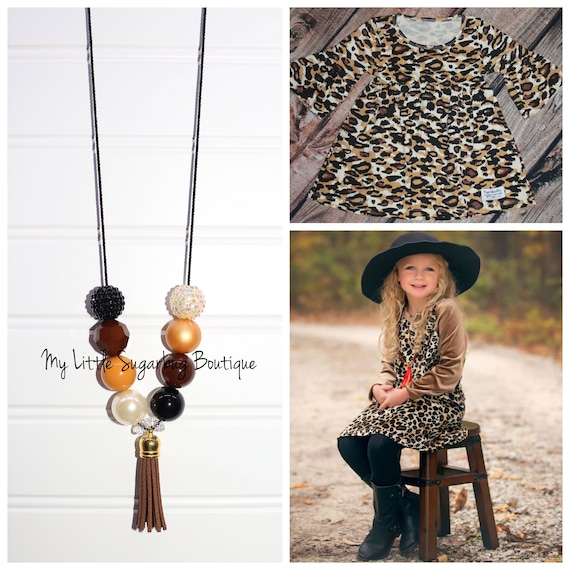 Black Leopard Tassel Necklace Black Leopard Tassel Necklace