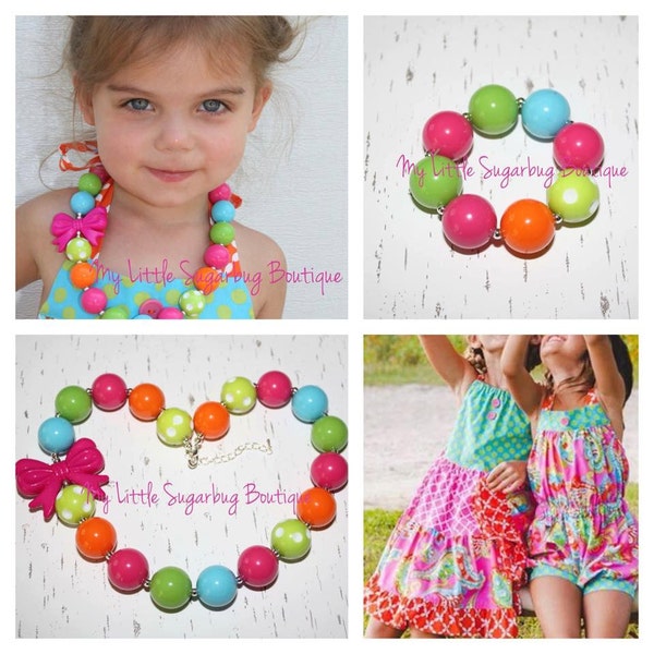 Pink Crush Chunky Necklace-Bubblegum Necklace-Baby-Toddler-Girls-Women