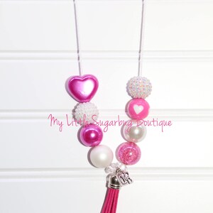 Loving Heart Tassel Necklace-choose Red Light Pink or Hot Pink ...
