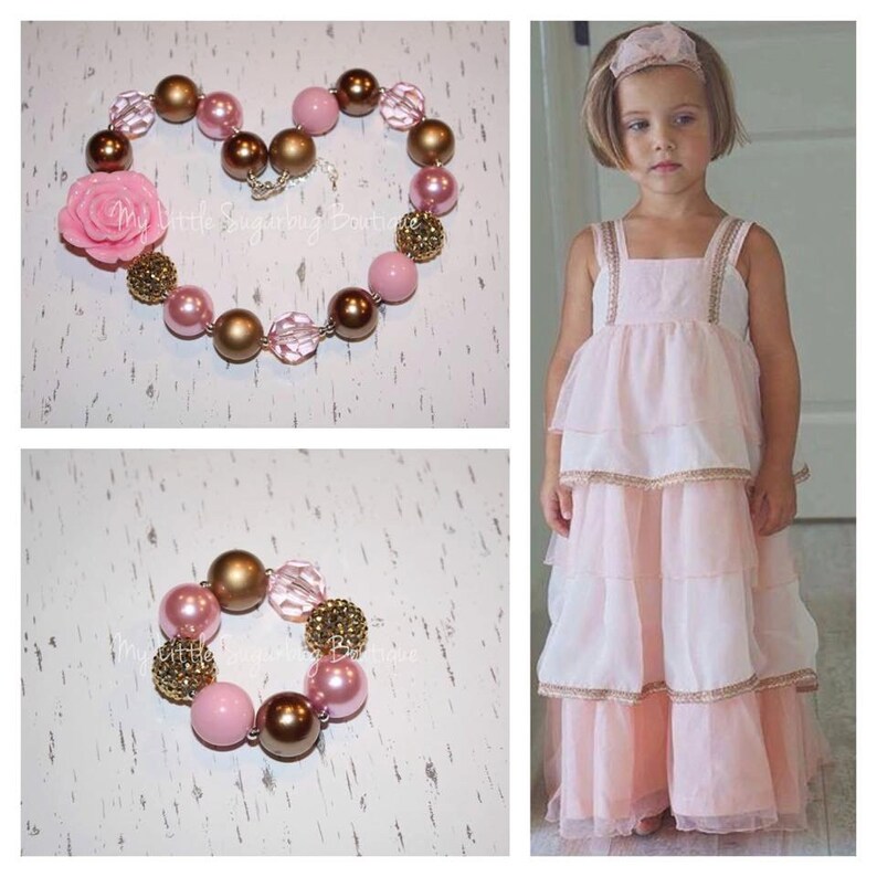 Pink Duchess Chunky Necklace-Valentines-Bubblegum Necklace-Baby-Toddler-Girls-Women image 2