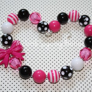 Collier épais rose et noir-Saint-Valentin-Collier chewing-gum-bébé-bambin-filles-femmes