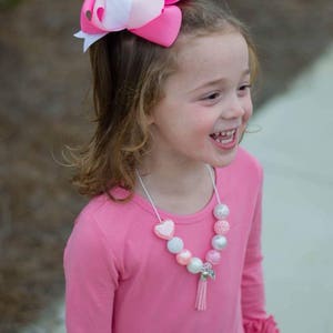 Loving Heart Tassel Necklace-choose Red Light Pink or Hot Pink ...