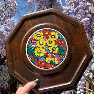 Vintage MCM Floral Serving Tray by Fred Roberts Co San Francisco
