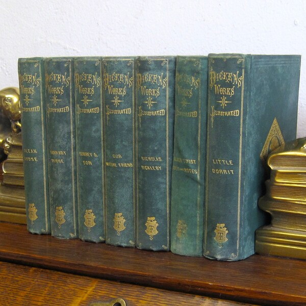 RARE Antique Charles Dickens Illustrated Books from 1867 - 7 Volumes - Great Condition & Great GIFT! FREE Shipping!
