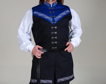 Warwick Vest / Coat with Scrollwork embroidery, handmade.