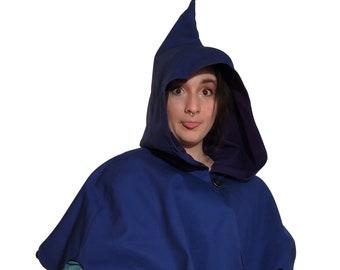 Reversible Pixie Cowl / Hood with scalloped hem for LARP, Faire, Fairy or Fey.