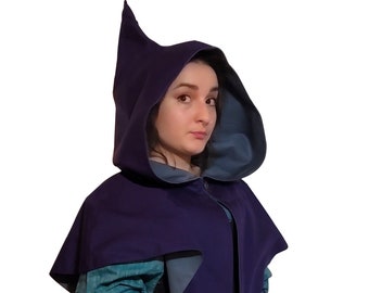 Reversible Pixie Cowl / Hood for LARP, Faire, Fairy or Fey.