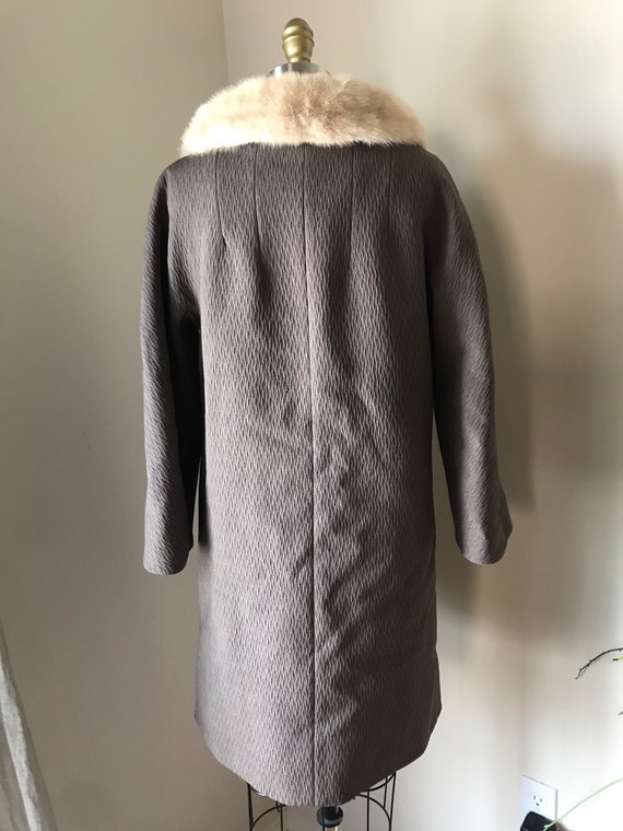 fabulous 1960s wool winter coat with real fur col… - image 5