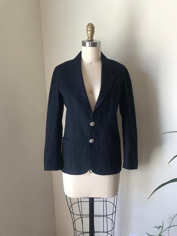 XS 1980s navy wool blazer