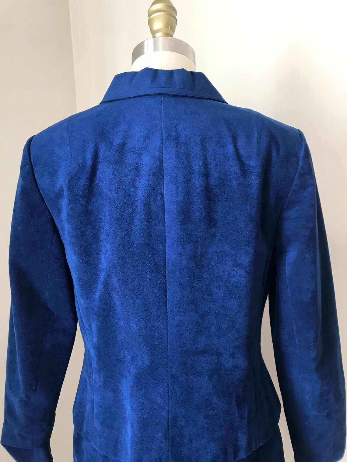 Midnight blue suede 3 piece suit excellent condition jacket | Etsy