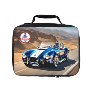 Shelby Cobra Lunch Bag, AC Cobra 427 Lunch Bag, Classic Car Lunch Bag, Shelby Cobra Gift for Him