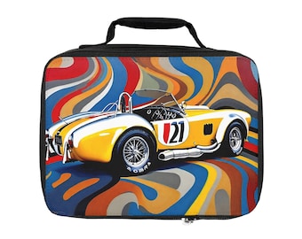 Personalized Lunch Bag: Retro Race Car Design