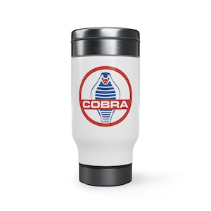 Taza de viaje de acero inoxidable Shelby Cobra con asa, 14 oz