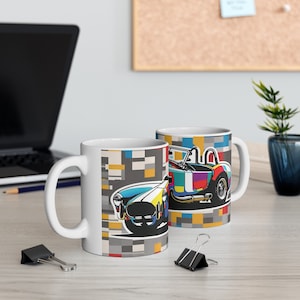 Shelby Cobra Mug, AC Cobra 427 Ceramic Mug 11oz, Shelby Cobra Gift, Classic Car Gift