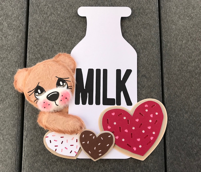 Ephemera Cookies and Milk Premade Paper Piecing Tear Bear Card Making Scrapbooking Missy/'s Creations Christmas Embellishment
