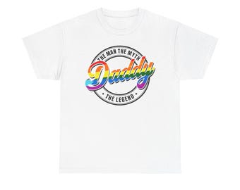 Daddy Rainbow Script Tee | The Man The Myth The Legend