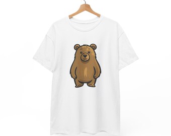 Cute Chubby Bear T-Shirt | Friendly Brown Bear Illustration