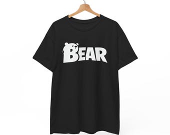 Bear Logo Tee | Retro Bear Text Graphic T-Shirt