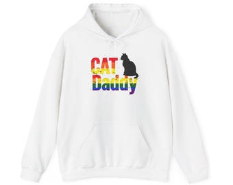 Rainbow "Cat Daddy" Hoodie | Cat Silhouette Pride