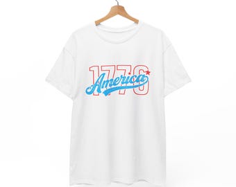 1776 America T-Shirt | Retro Script Patriotic Tee
