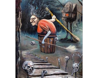 Baba Yaga - Original oil painting reproduction poster