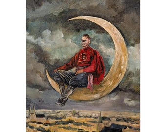 Pan Twardowski - Surreal Slavic Folklore Art Print by Dawid Rewak | Dark Fantasy Wall Decor