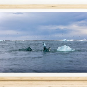 Iceland Glacier Lagoon Photo Print – Jökulsárlón Iceberg Wall Art for Home Decor | Nature Picture Image | Serene Seascape Photography