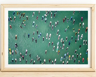 Aerial Surfing Photo Print | Torquay Australia Surf Art