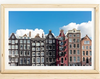 Amsterdam Canal Houses Print – Colorful Dutch Architecture Photography