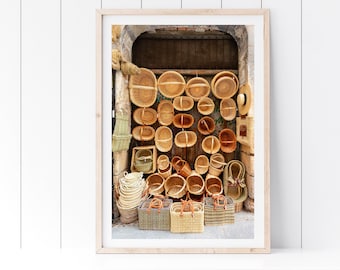Woven Basket Market Print | Rustic Spain Wall Art