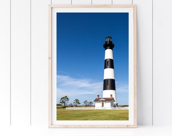 Bodie Island Lighthouse Photograph, Outer Banks Nautical Wall Art