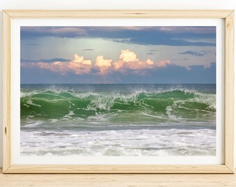 Crashing Wave Photo Print, St Augustine Beach, Florida, Ocean Art