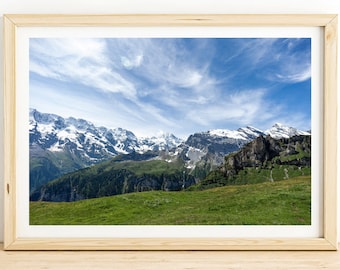 Swiss Alps Fine Art Print, Mürren Switzerland, Mountain Landscape
