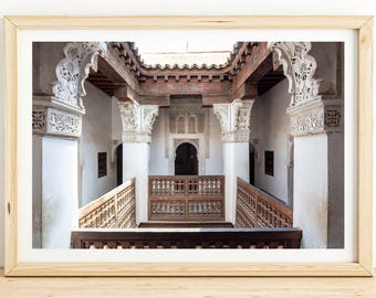 Madrasa Ben Youssef Print – Islamic Architecture, Morocco Travel Photo