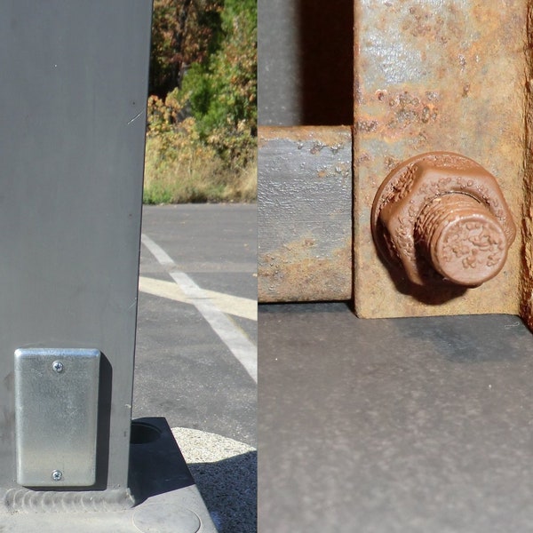 Nano bolt (Geobolt) rouillé et conteneurs de géocache à plaque électrique utilitaire - Cache Geocaching - Bûches imperméables Rite in the Rain