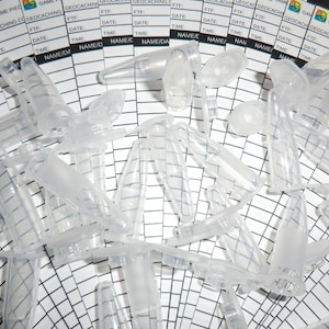 25 CLEAR Micro geocache containers W/ Rite In The Rain all weather water proof logs - Cache geocaching