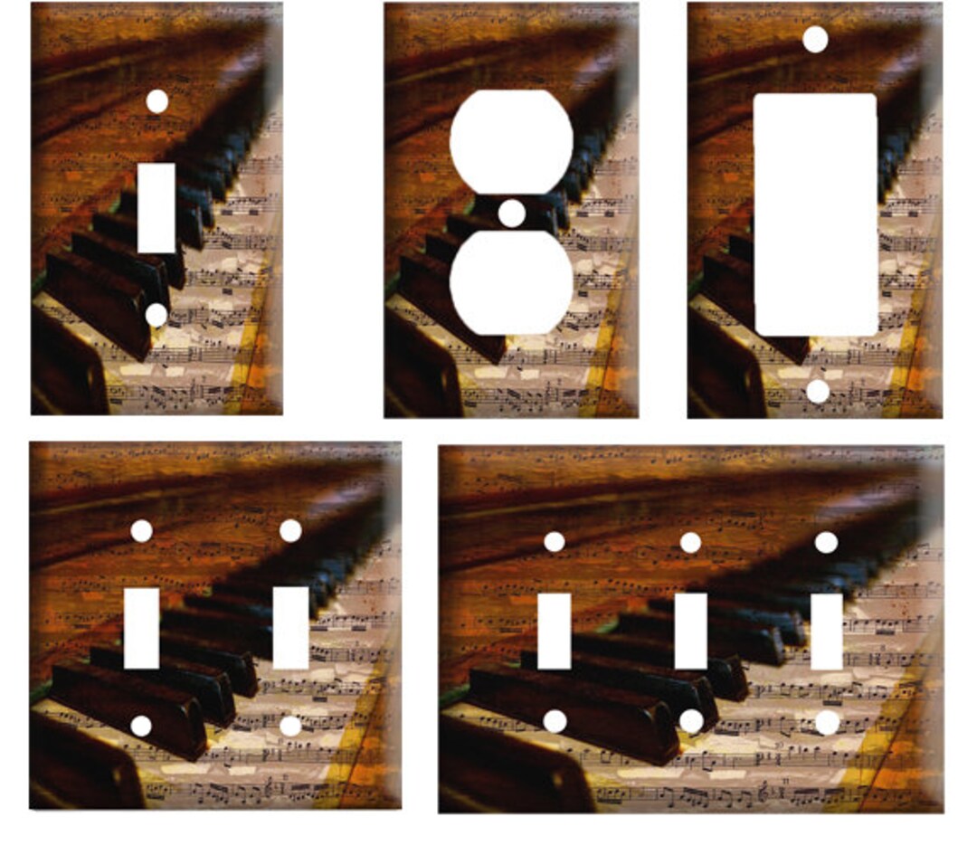 Piano Keys and Music Notes, Light Switch Cover Plate, Single Toggle or ...