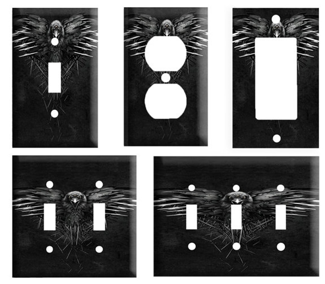 Raven Toggle Switch Odins Black Viking Raven, Decorative Light Switch Cover Plate, Single ...