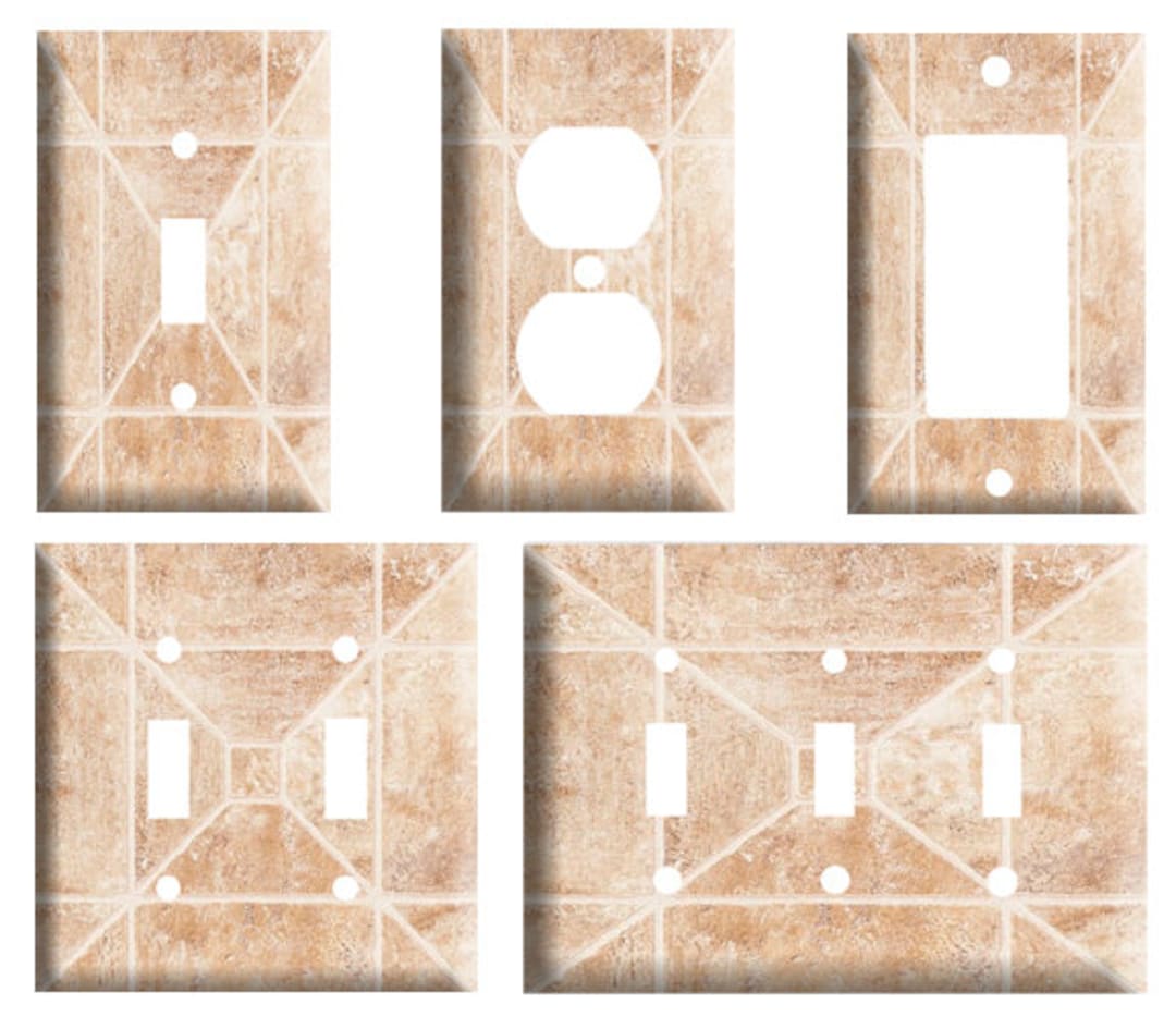 Tile Switch Stone Tile Look Design(not Actual Tile), Plastic Light Switch Cover ...